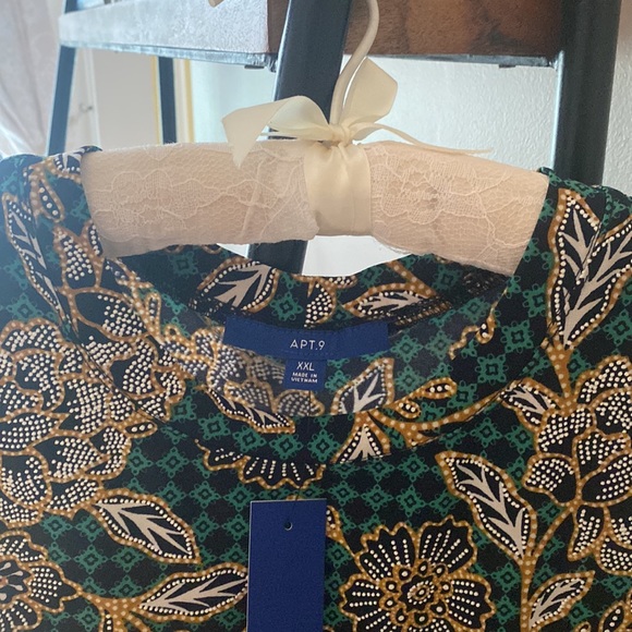 GREEN FLORAL PRINT DRESS NWT SZ XXL - Picture 5 of 6